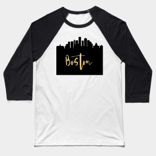 BOSTON MASSACHUSETTS DESIGNER SILHOUETTE SKYLINE ART Baseball T-Shirt